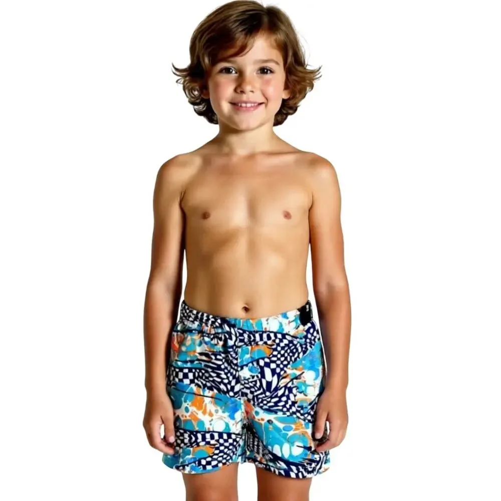 Under Armour Checker Mash Printed Shorts Coastal Swimwear Boys Size 6